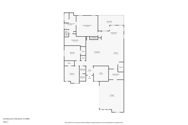 2,850/Mo, 413 Blue Star Ct Burleson, TX 76028 Floor Plan View