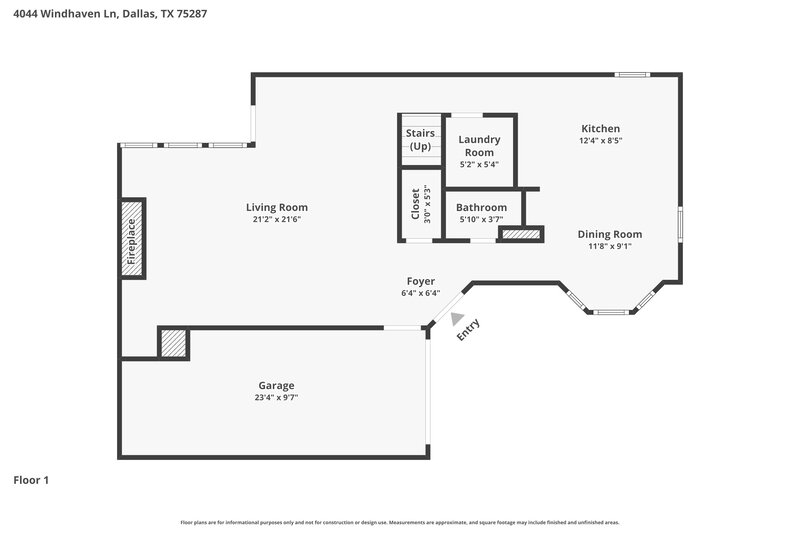 2,150/Mo, 4044 Windhaven Ln Dallas, TX 75287 Floor Plan View