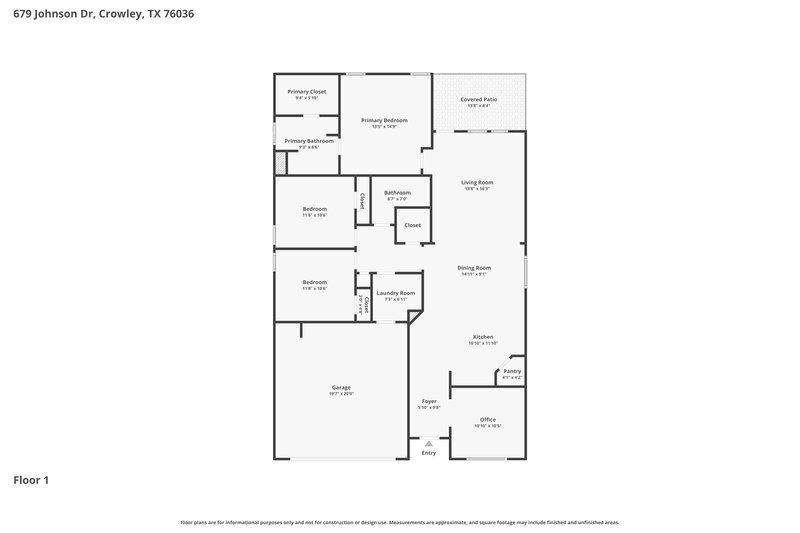 2,160/Mo, 679 Johnson Dr Crowley, TX 76036 Floor Plan View