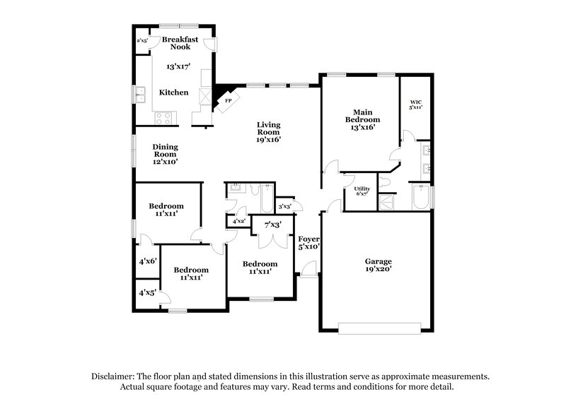 2,020/Mo, 206 Amherst Dr Forney, TX 75126 Floor Plan View