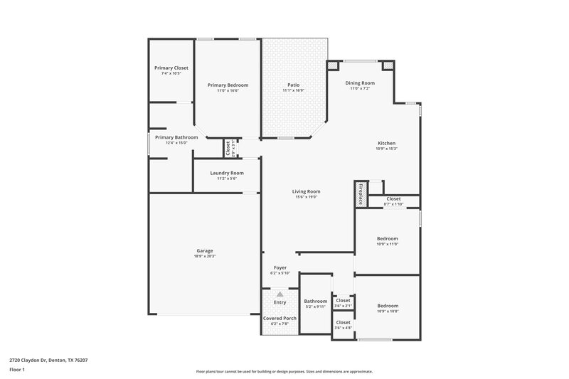2,080/Mo, 2720 Claydon Dr Denton, TX 76207 Floorplan View