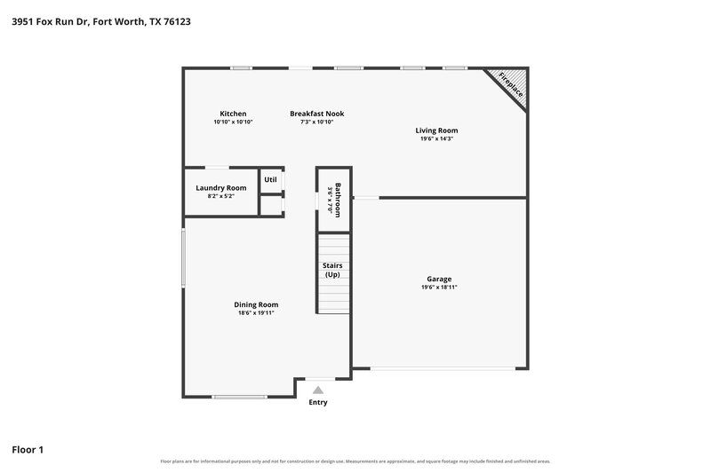 2,190/Mo, 3951 Fox Run Dr Fort Worth, TX 76123 Floor Plan View