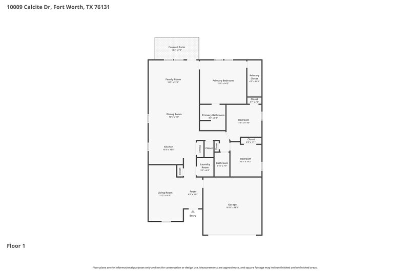 1,970/Mo, 10009 Calcite Dr Fort Worth, TX 76131 Floorplan View