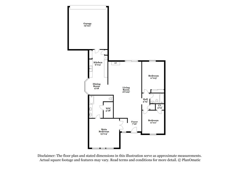 2,005/Mo, 6932 Bentley Ave Fort Worth, TX 76137 Floor Plan View