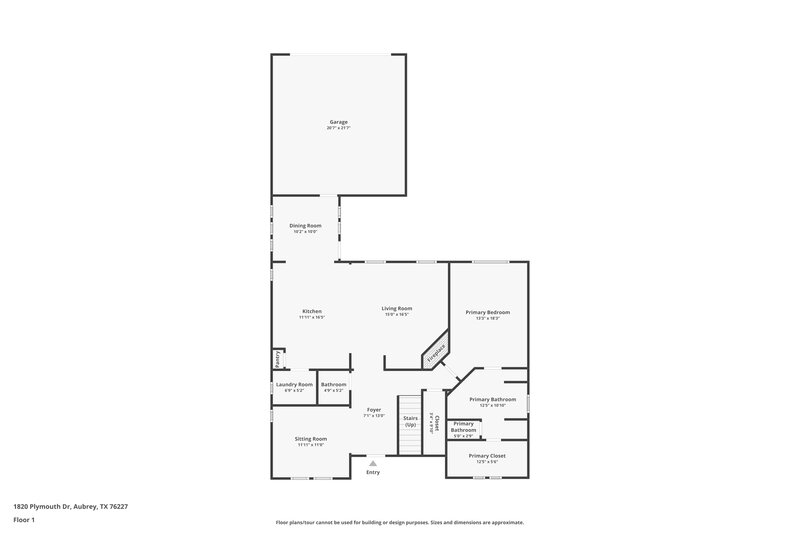 0/Mo, 1820 Plymouth Dr Providence Village, TX 76227 Floor Plan View