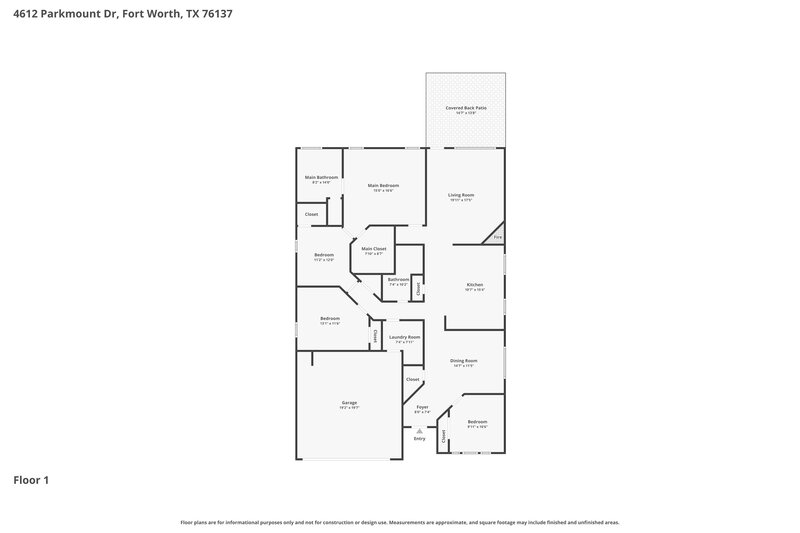 2,475/Mo, 4612 Parkmount Dr Fort Worth, TX 76137 Floor Plan View