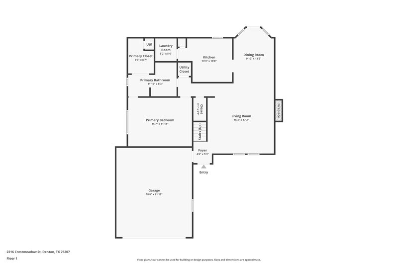 1,875/Mo, 2216 Crestmeadow St Denton, TX 76207 Floor Plan View