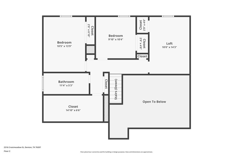 1,875/Mo, 2216 Crestmeadow St Denton, TX 76207 Floor Plan View 2