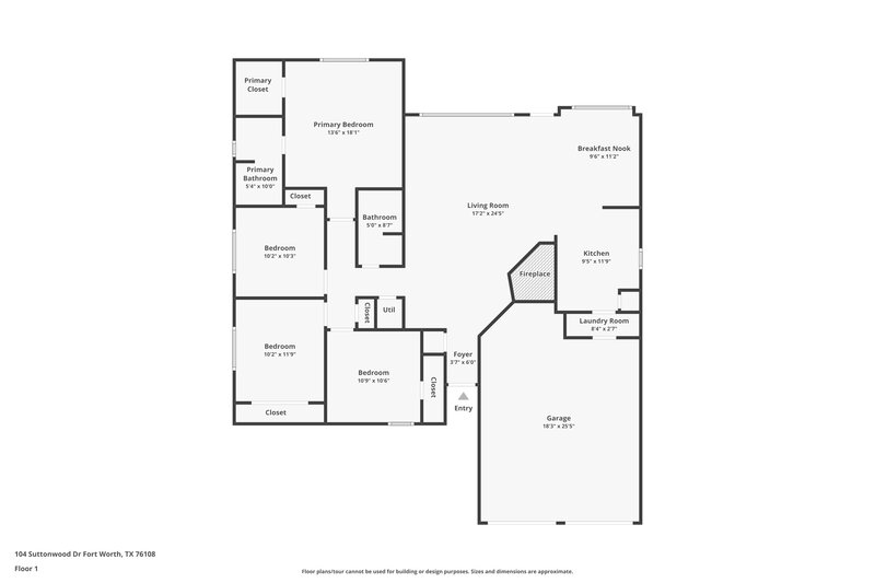 2,005/Mo, 104 Suttonwood Dr Fort Worth, TX 76108 Floor Plan View