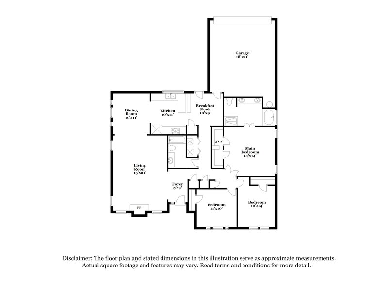 2,295/Mo, 8707 Woodfell Ct Dallas, TX 75249 Floor Plan View
