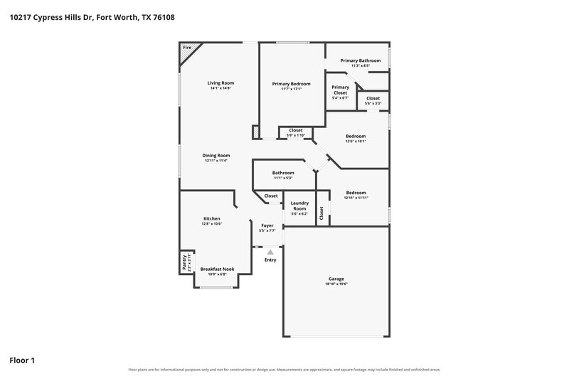 1,910/Mo, 10217 Cypress Hills Dr Fort Worth, TX 76108 Floor Plan View