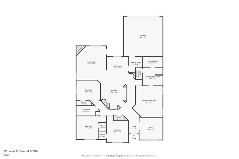 2,605/Mo, 155 Hannah Cir Cedar Hill, TX 75104 Floor Plan View