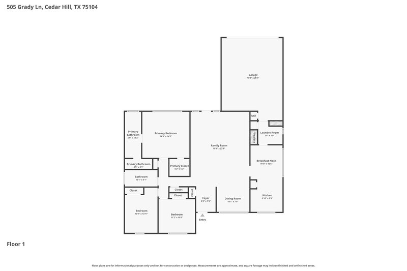 2,420/Mo, 505 Grady Ln Cedar Hill, TX 75104 Floor Plan View