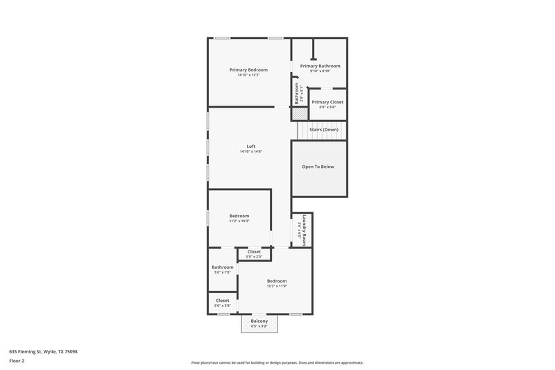 1,955/Mo, 635 Fleming St Wylie, TX 75098 Floor Plan View 2