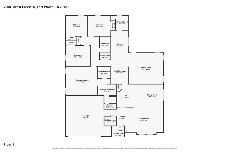2,400/Mo, 2908 Forest Creek Dr Fort Worth, TX 76123 Floor Plan View