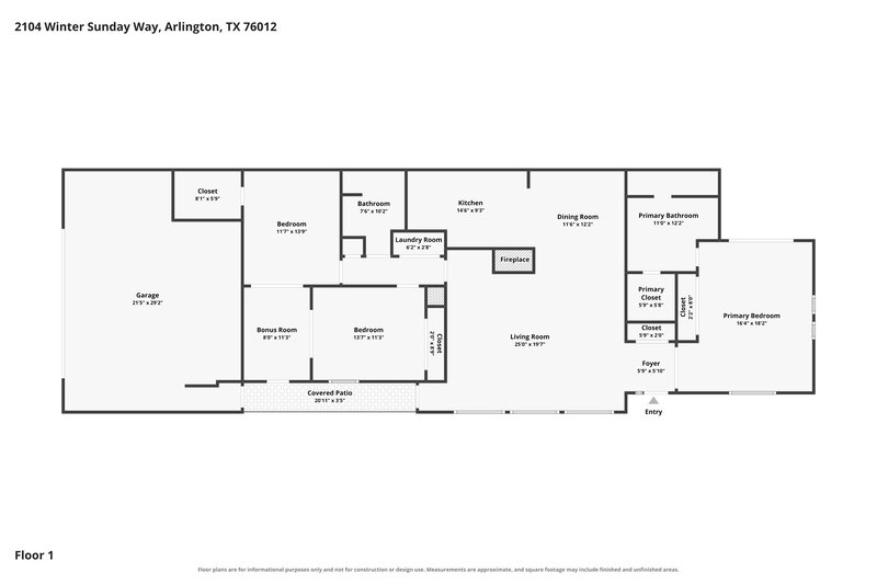 2,435/Mo, 2104 Winter Sunday Way Arlington, TX 76012 Floor Plan View