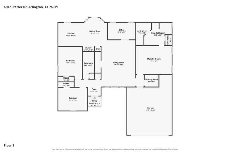 2,350/Mo, 6507 Stetter Dr Arlington, TX 76001 Floor Plan View