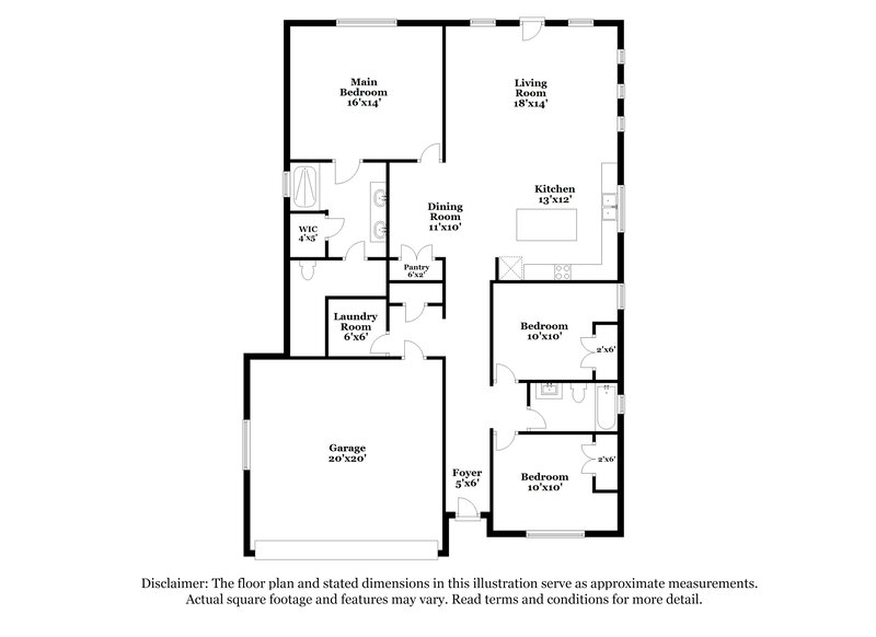 2,385/Mo, 309 E Huffman St Krum, TX 76249 Floor Plan View