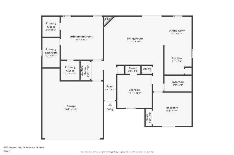2,175/Mo, 5807 Diamond Oaks Ct Arlington, TX 76018 Floor Plan View