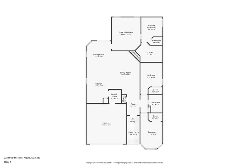 2,100/Mo, 3232 Buckthorn Ln Argyle, TX 76226 Floor Plan View