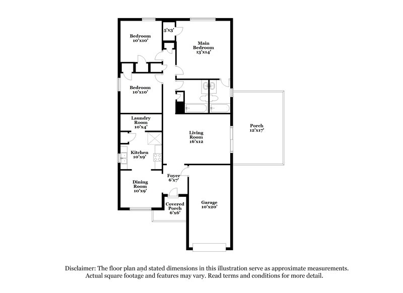 1,575/Mo, 1201 Paco Trl Denton, TX 76209 Floorplan View