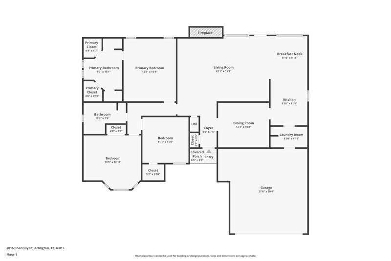 2,190/Mo, 2016 Chantilly Ct Arlington, TX 76015 Floorplan View