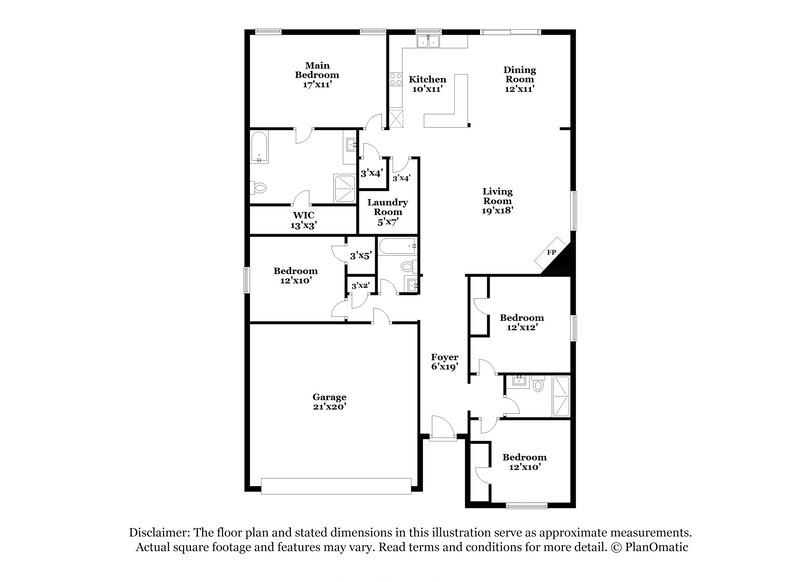 2,090/Mo, 1640 Kawati Way Krum, TX 76249 Floor Plan View