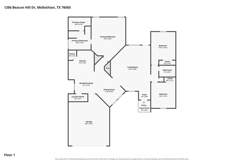 2,305/Mo, 1206 Beacon Hill Dr Midlothian, TX 76065 Floor Plan View