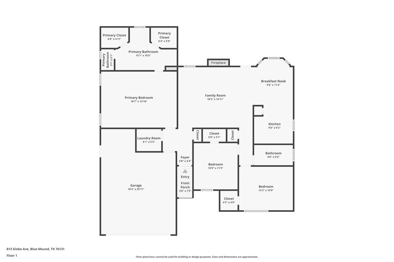 1,975/Mo, 813 Globe Ave Blue Mound, TX 76131 Floor Plan View