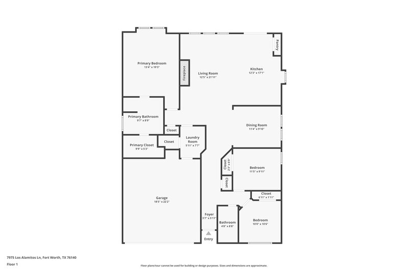 2,035/Mo, 7975 Los Alamitos Ln Fort Worth, TX 76140 Floor Plan View