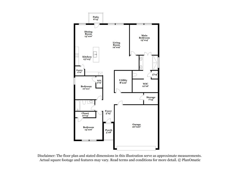 1,990/Mo, 3101 Renaissance Drive Denton, TX 76207 Floor Plan View