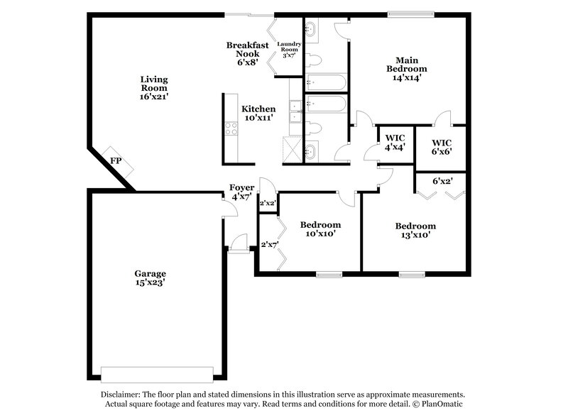 1,965/Mo, 6909 Fallbrook Ct Fort Worth, TX 76120 Floor Plan View