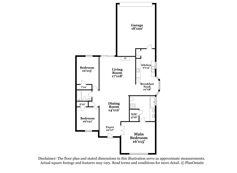 2,265/Mo, 7232 Indiana Ave Fort Worth, TX 76137 Floor Plan View