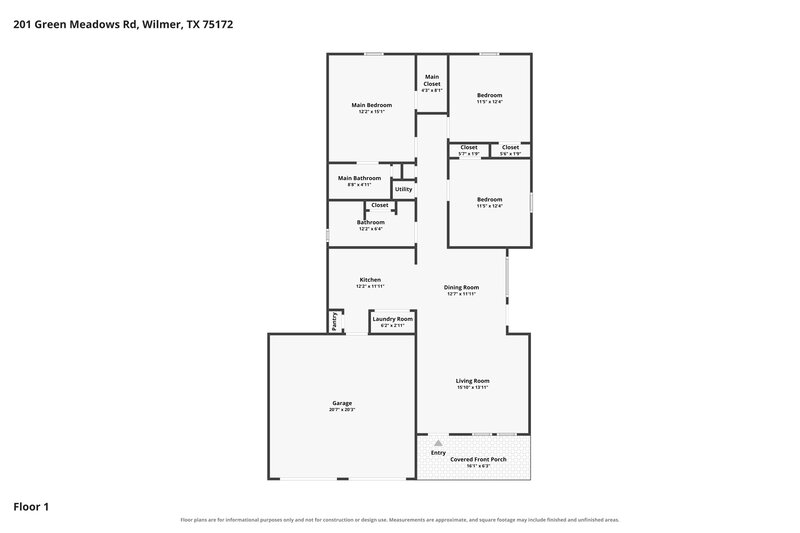 1,990/Mo, 201 Green Meadows Rd Wilmer, TX 75172 Floor Plan View