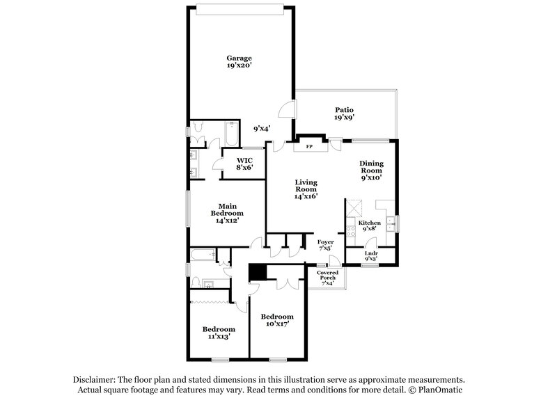 2,070/Mo, 217 Tanglewood St Denton, TX 76207 Floorplan View