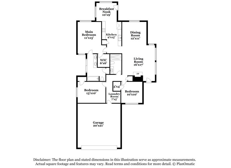 2,230/Mo, 406 Benjamin Ln Arlington, TX 76002 Floor Plan View
