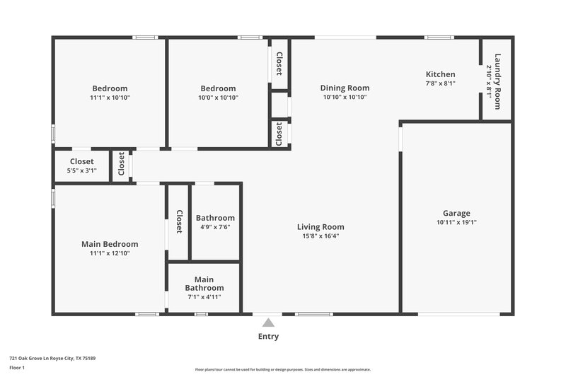 1,790/Mo, 721 Oak Grove Ln Royse City, TX 75189 Floor Plan View