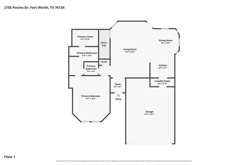 1,940/Mo, 2105 Pacino Dr Fort Worth, TX 76134 Floor Plan View