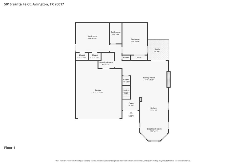 2,200/Mo, 5016 Santa Fe Ct Arlington, TX 76017 Floor Plan View 2