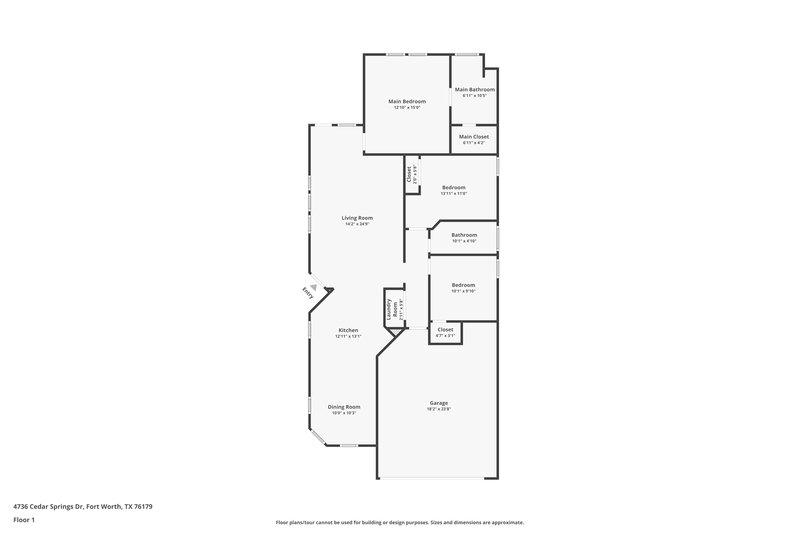 1,915/Mo, 4736 Cedar Springs Dr Fort Worth, TX 76179 Floor Plan View