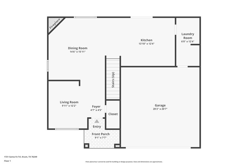 1,720/Mo, 1721 Santa Fe Trl Krum, TX 76249 Floor Plan View