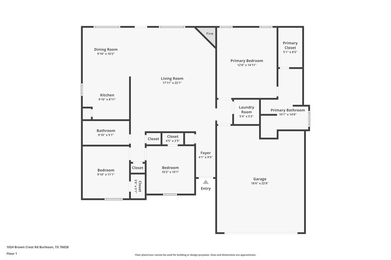 1,905/Mo, 1024 Brown Crest Rd Burleson, TX 76028 Floor Plan View