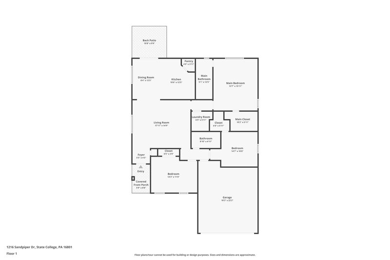 1,775/Mo, 1216 Sandpiper Aubrey, TX 76227 Floor Plan View
