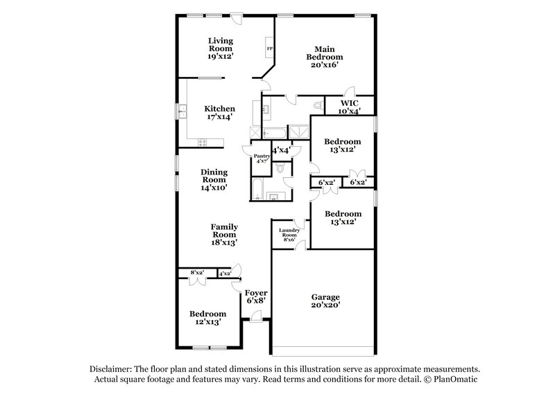 2,180/Mo, 2141 Shawnee Trl Justin, TX 76247 Floorplan View