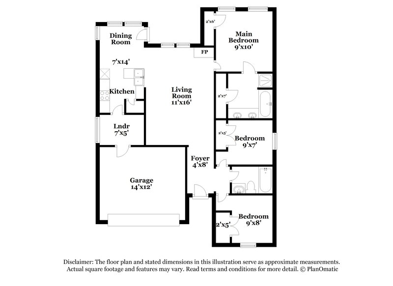1,925/Mo, 106 Jennie Ct Ferris, TX 75125 Floor Plan View