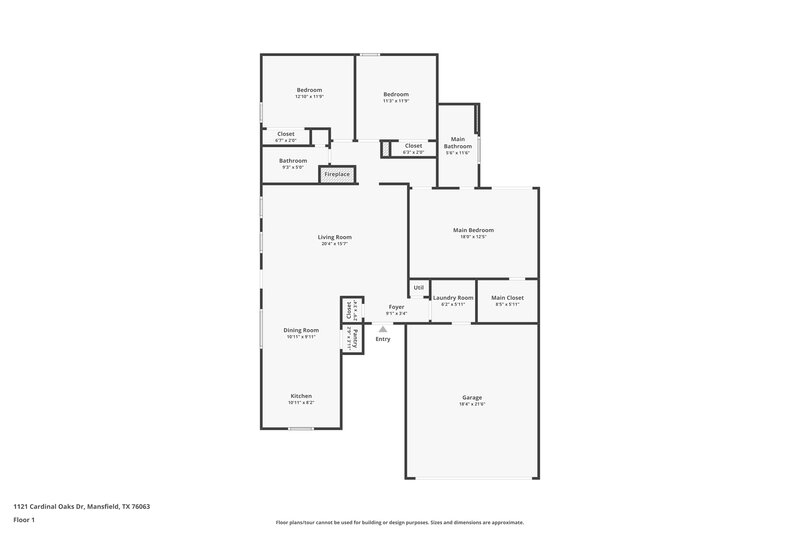 2,000/Mo, 1121 Cardinal Oaks Dr Mansfield, TX 76063 Floor Plan View