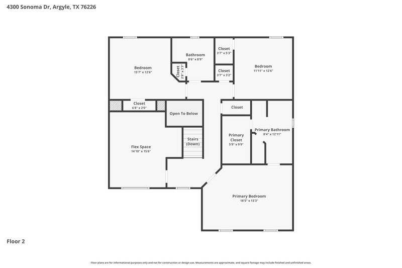 2,280/Mo, 4300 Sonoma Dr Argyle, TX 76226 Floorplan View 2