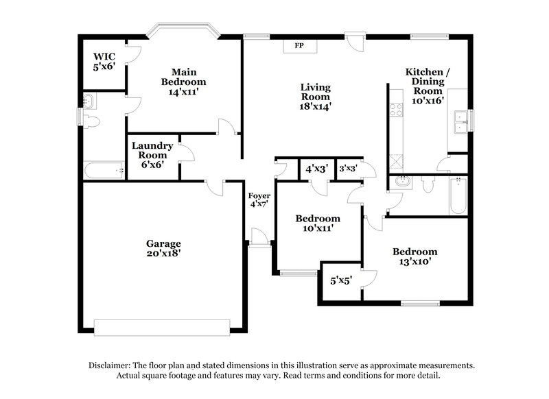 1,985/Mo, 6409 Kary Lynn Dr N Watauga, TX 76148 Floorplan View