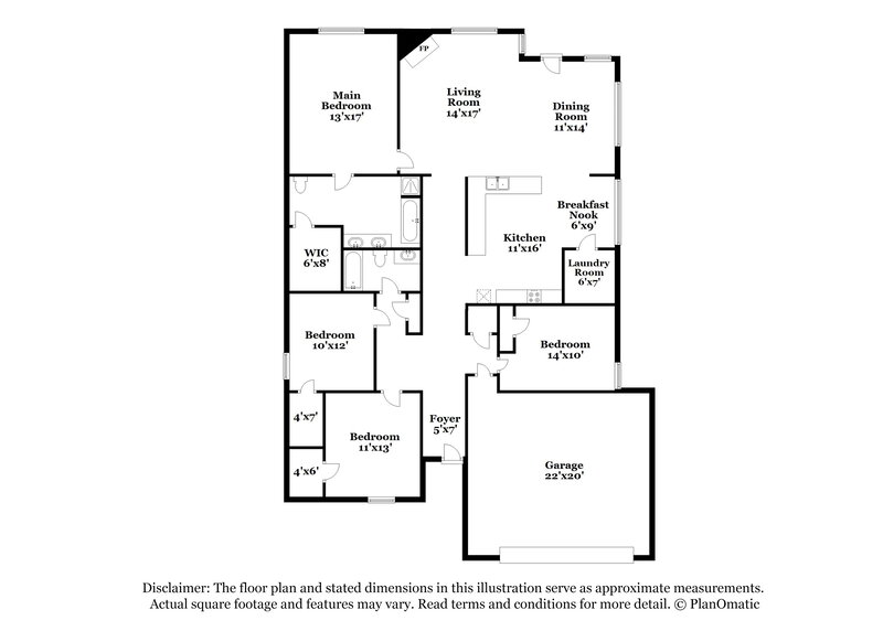 2,140/Mo, 10813 Briaroaks Dr Fort Worth, TX 76140 Floorplan View