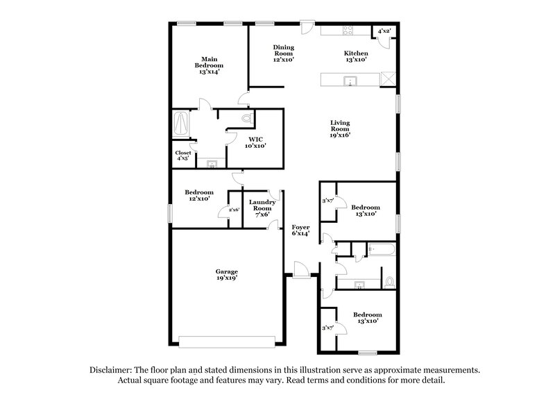2,330/Mo, 1449 Sunkiss Dr Fort Worth, TX 76140 Floor Plan View